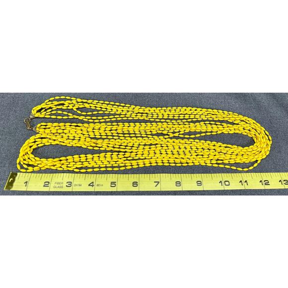 1950's Vintage Flapper Style Bright Yellow Necklace - Picture 4 of 5
